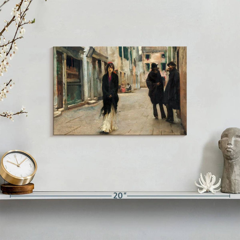 Rue Leisha à Venise en 1882, H 8 po x l 12 po