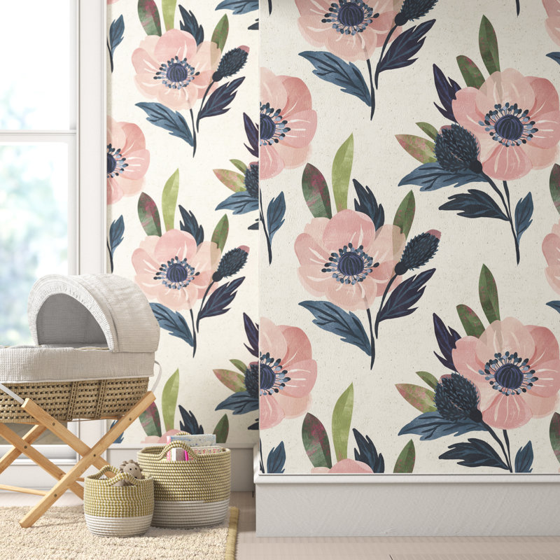 Grise Peel & Stick Floral Roll
