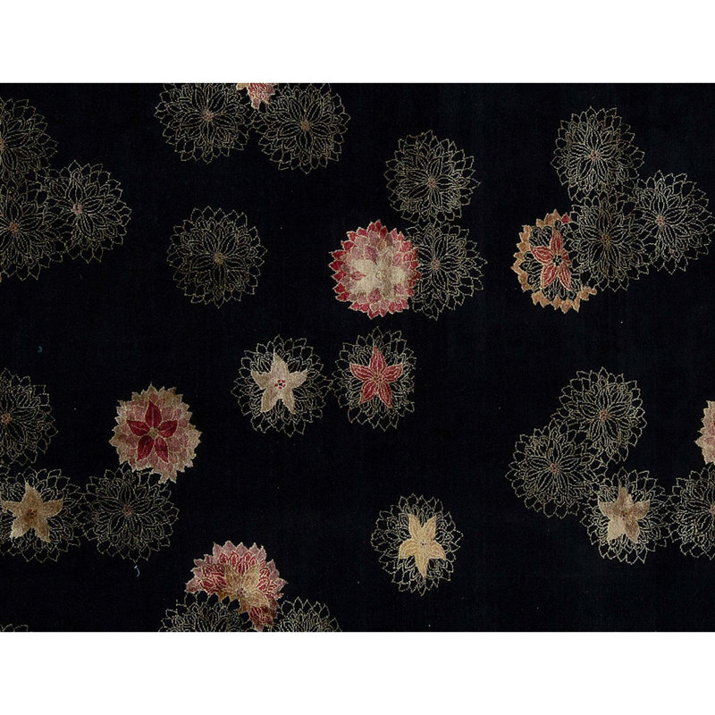 Tapis noir de haute qualité noué à la main
