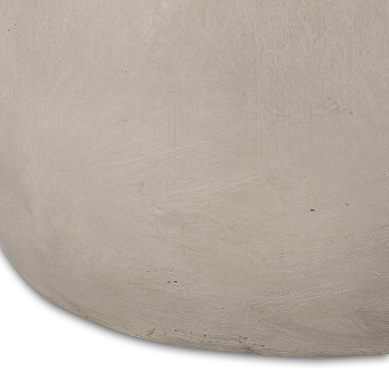 Outdoor/Indoor Lightweight Concrete (MGO) Oval Side Table, Gray