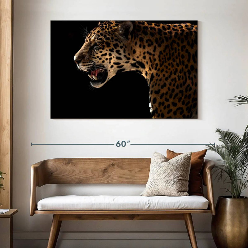 Brampt Midnight Leopard Hunt, 32" H x 48" W
