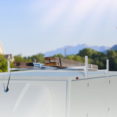VEVOR Van Roof Ladder Rack, 2 Bars Aluminum Alloy Roof Ladder Racks