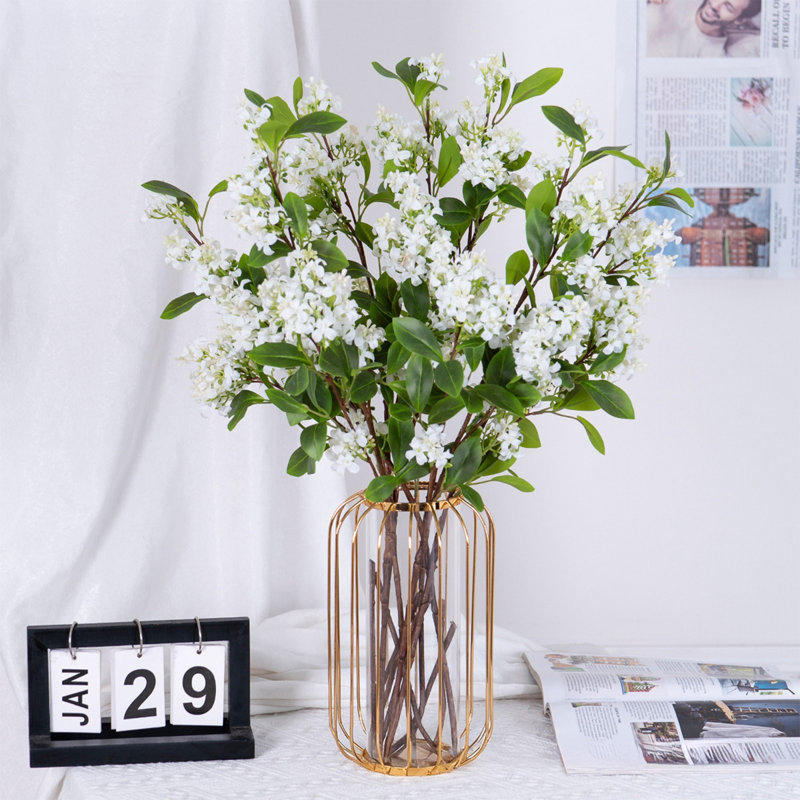  Faux fleurs artificielles pour la maison, White