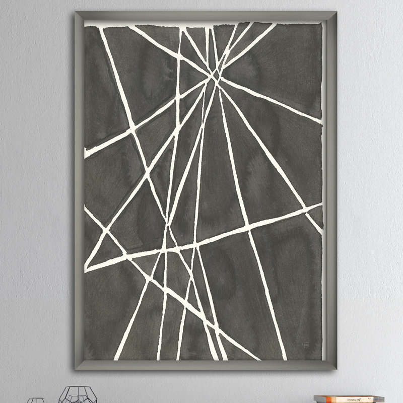 « minimal graphics ii », impression sur toile, Cadre argenté, H 46 po x l 36 po x P 1,5 po
