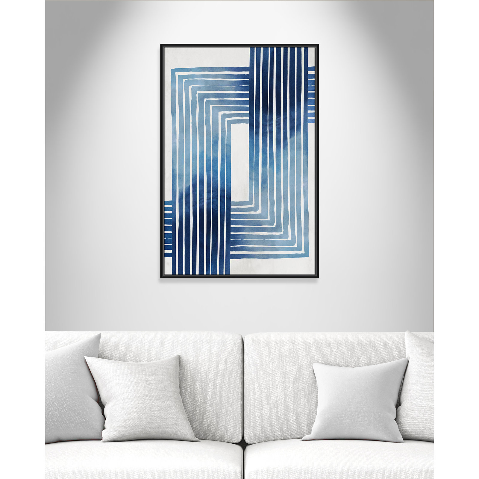 Lanny "In Unison" Painting by Eva Watts, 37.5" H x 25.5" W x 2" D, Black Framed Canvas