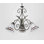 Plafonnier en acier et verre Tiffany