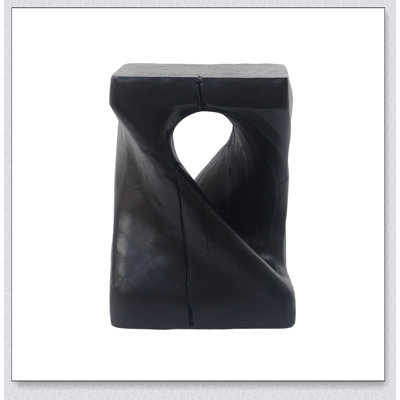 Table d'appoint Twist Shape, texture semblable au bois, couleur noire