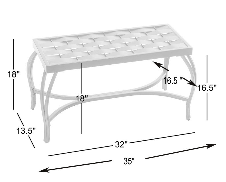 Parthenia Steel Bench, Bronzed Black