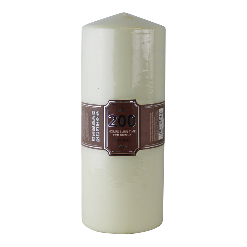 Unscented Pillar Candle, 24cm H x 10cm W x 10cm D