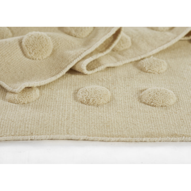 Wool Area Rug in Beige, Rectangle 8' x 10'