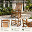 Chaise berçante en bois Kozyard, chaise berçante d'extérieur en bois massif avec dossier haut et siège à lattes, chaise berçante ergonomique pour patio, balcon, jardin, intérieur extérieur, naturel -1345785467