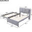 Lit double avec lit gigogne pliable gris - Structure stable et lit gigogne fonctionnel. Fabrication en bois massif. Aucun sommier tapissier requis. Nuit de détente