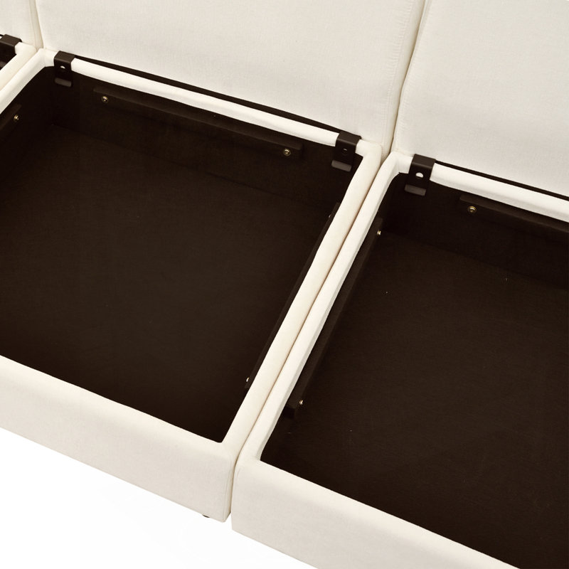 Canapé-lit modulaire polyvalent avec rangement et coussins élégants pour tout espace, Polyester beige