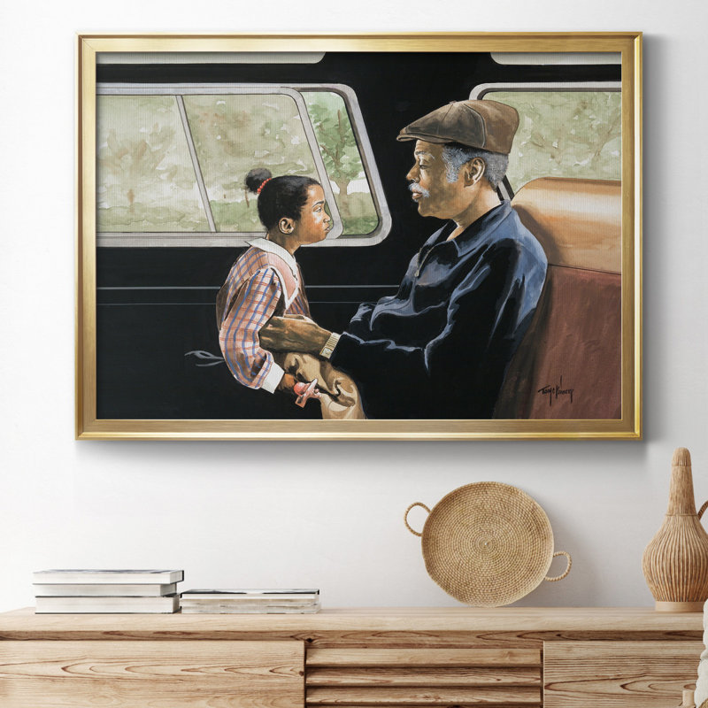 Road Trip II - peinture encadrée, H 26,5 po x l 36,5 po x P 1,5 po, Toile avec cadre doré, Pas de tapis