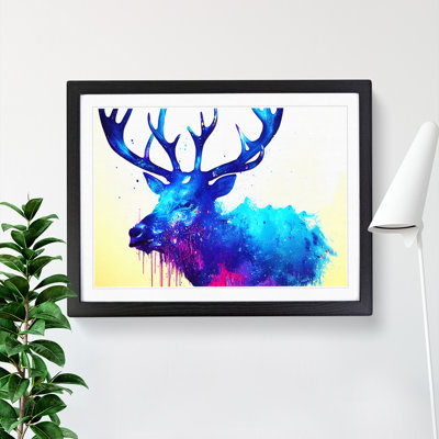 Colourful Stag Deer Vol.1 Abstract - Single Picture Frame Print