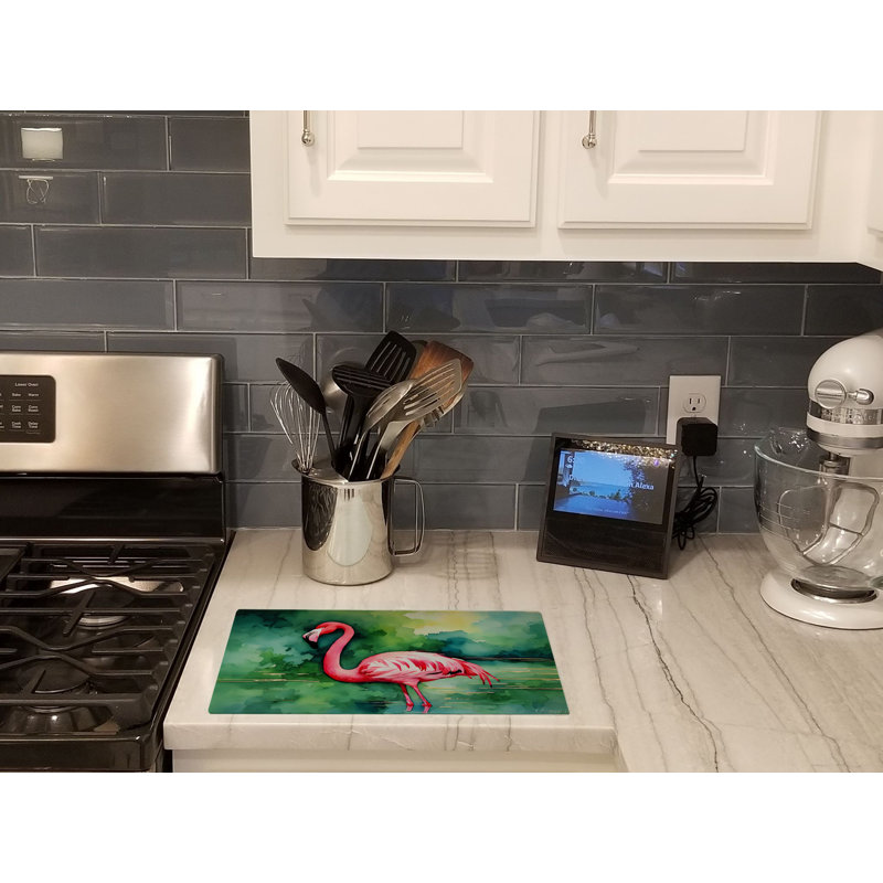 Flamingo Glass Cutting Board Large