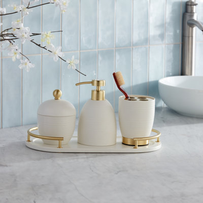 Ensemble d'accessoires de salle de bain 4 pièces (garniture laiton)