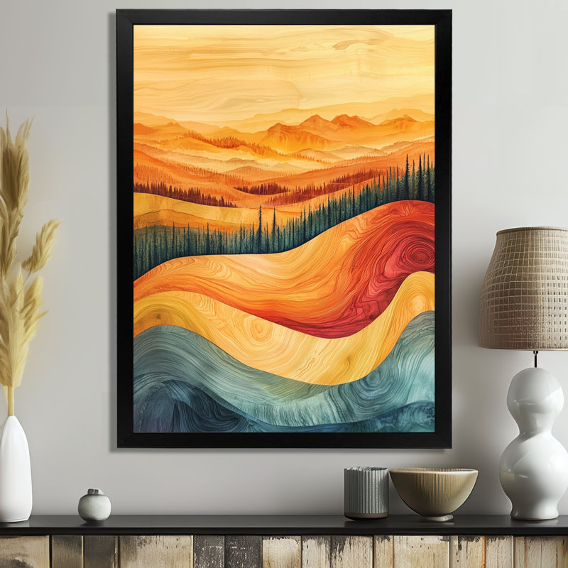 Safire - art mural paysages, H 20 po x l 12 po, Reproduction encadrée d'une seule photo, Noir