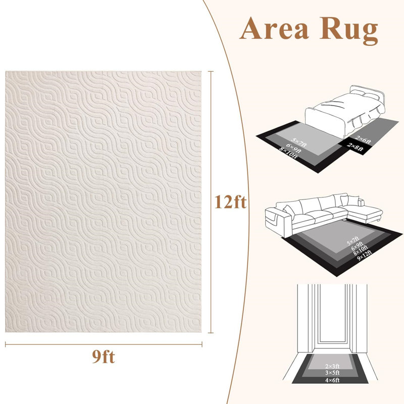 Tapis Fluffy, Rectangle 9 pi x 12 pi