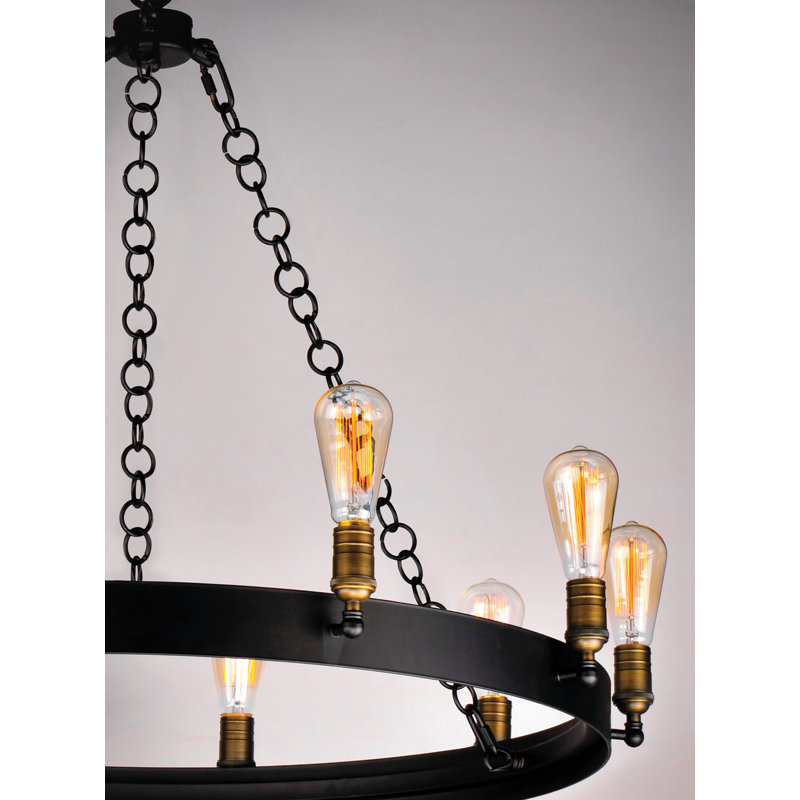 Kimes 30 - Light Dimmable Wagon Wheel Chandelier, MB