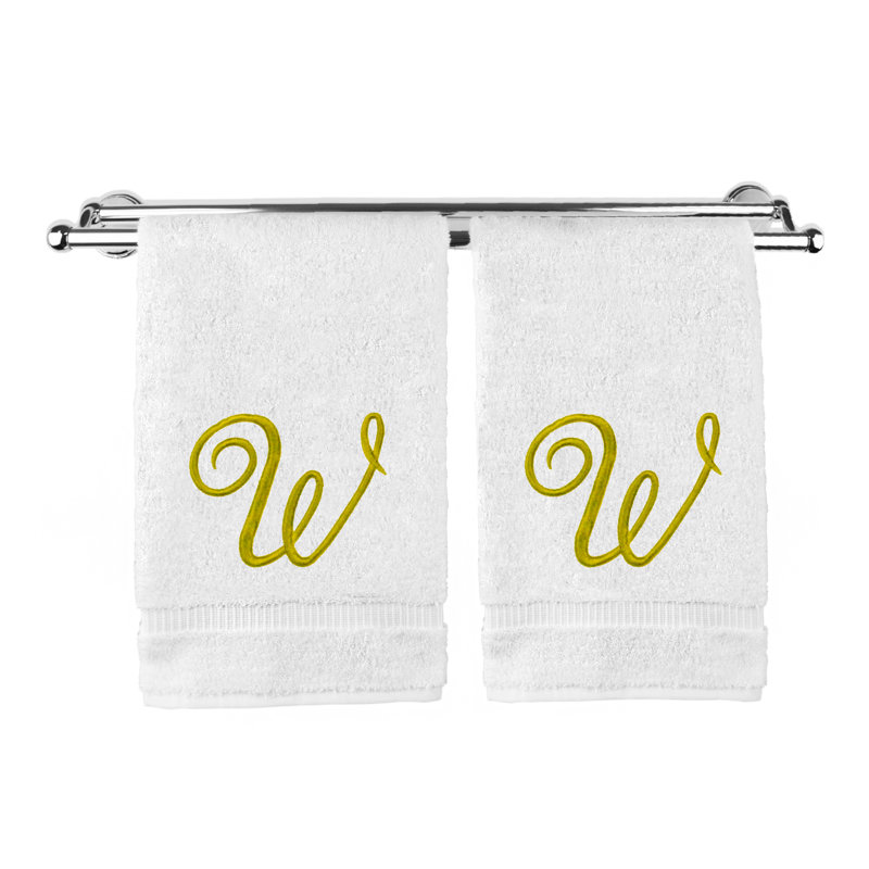 Super Plush Hand Towel, White/Gold, W
