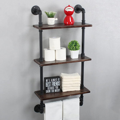 Industrial Pipe Shelf Bathroom Shelves Wall Mounted
