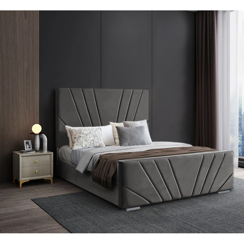 Ammaria Upholstered Bed, Single (3'), Asphalt