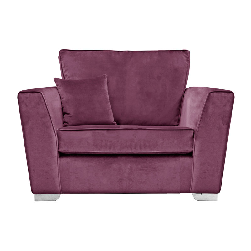 Quade 2 Seater Velvet Loveseat, Purple
