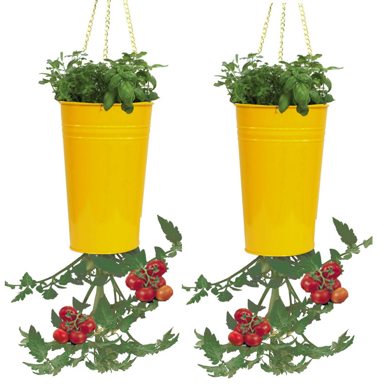 Handmade Metal Hanging Planter, Yellow