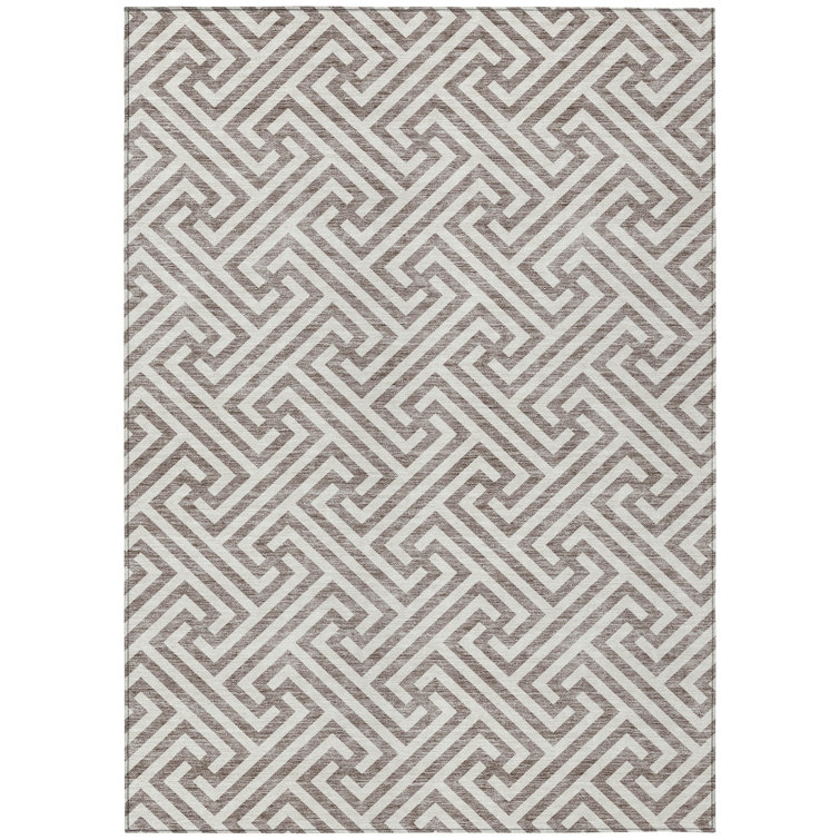 Washable Geometric Indoor / Outdoor Rug