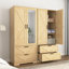 Elysia 2-Door Modern Wardrobe With Induction Light And Moisture-Resistant Particle Board