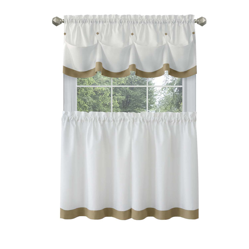 Rideau de cuisine sur mesure Lana, Lave, H 36 po x l 58 po