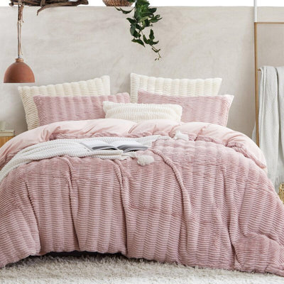 Housse de couette moelleuse en fausse fourrure pour grand lit