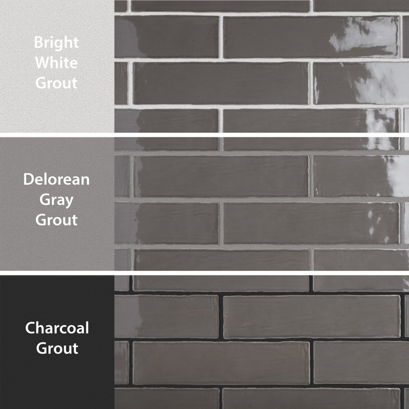 Chester 3" x 12" Ceramic Subway Wall Tile, Graphite Gray