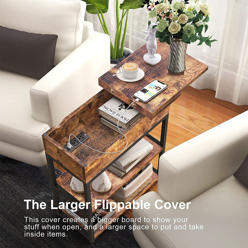 End Table and Built-In Outlets