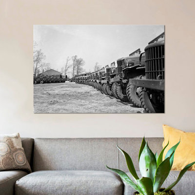 " April 19 1941 Alignment Row Rows Dodge Army Trucks Jeeps Fort Dix NJ " by Vintage Images