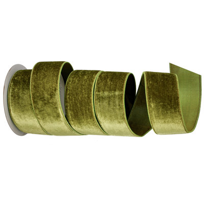 2.5"X10Y Viscose Velvet Metallic Back Ribbon