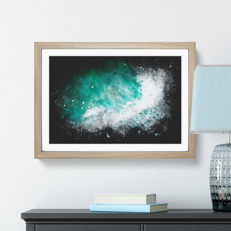 Patterns of the Ocean in Brazil - Picture Frame Graphic Art Print, 33cm H x 45cm W x 2cm D, Oak Framed