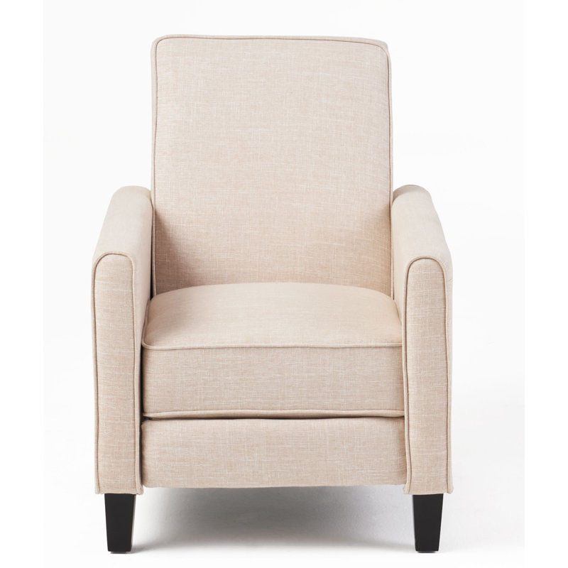 Grantham Upholstered Recliner, Beige Polyester