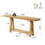 Table basse de style naturel, table d'entrée en bois, console élégante