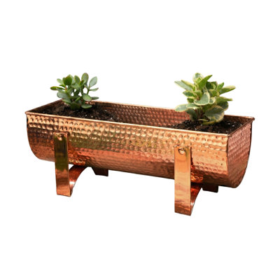 Hammered Solid Copper Window Planter Box
