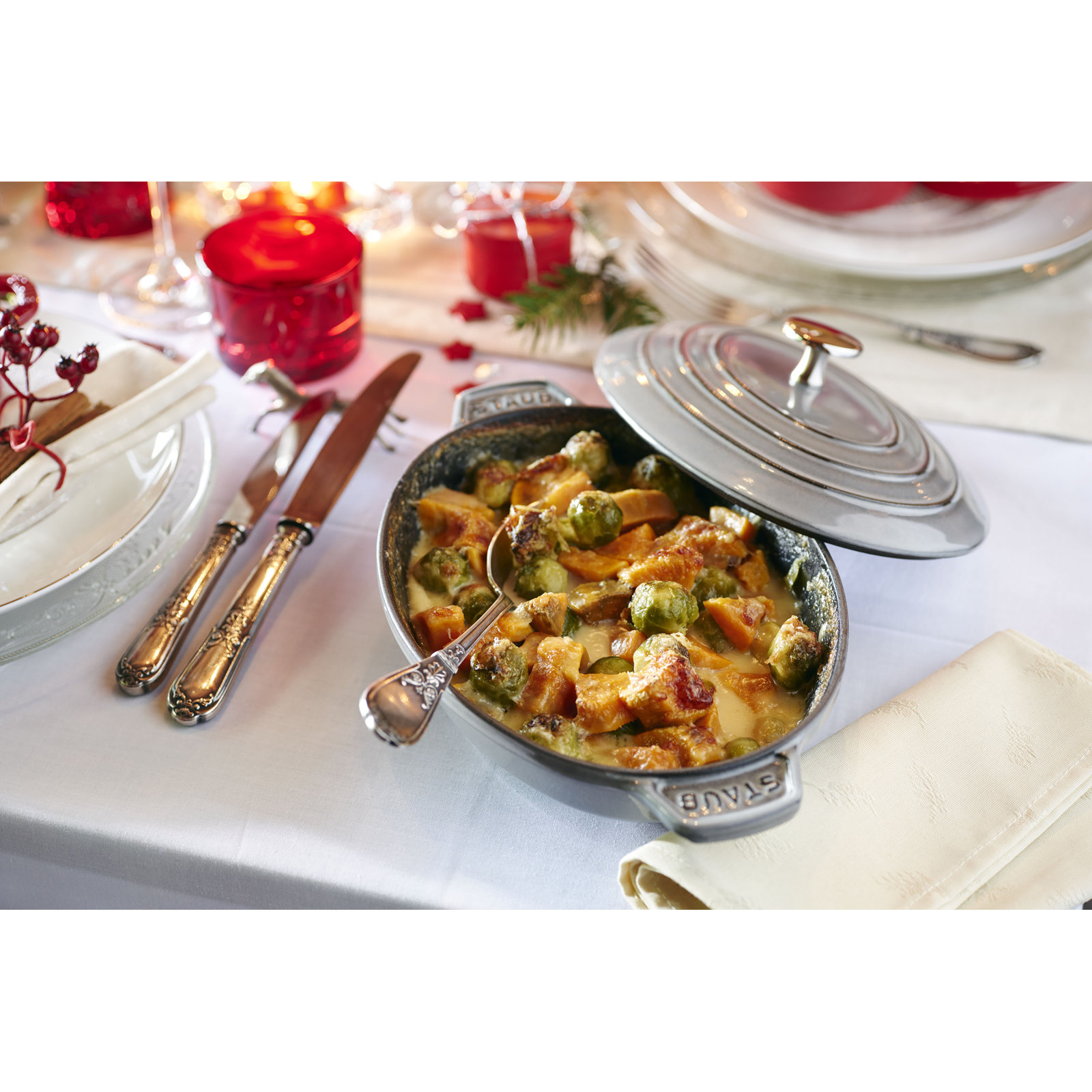 Enameled Cast Iron Oval Braiser, Graphite Gray