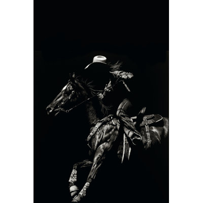 Scratchboard Rodeo I - Wrapped Canvas Print