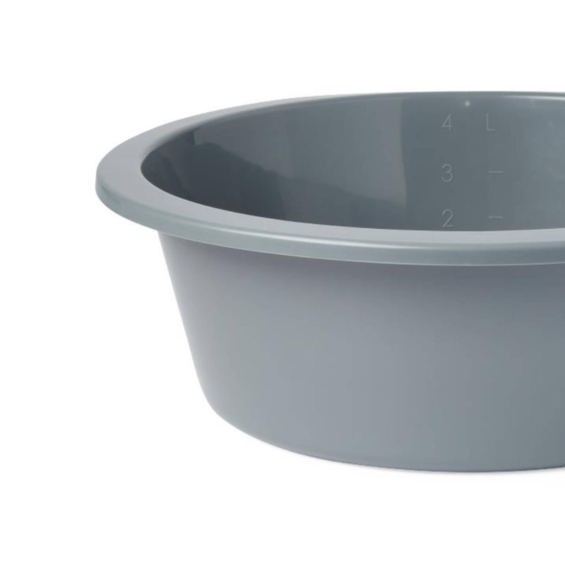 Round Plastic Washbasin, Graphite (4.25" X 10.75", 5 Qt.)