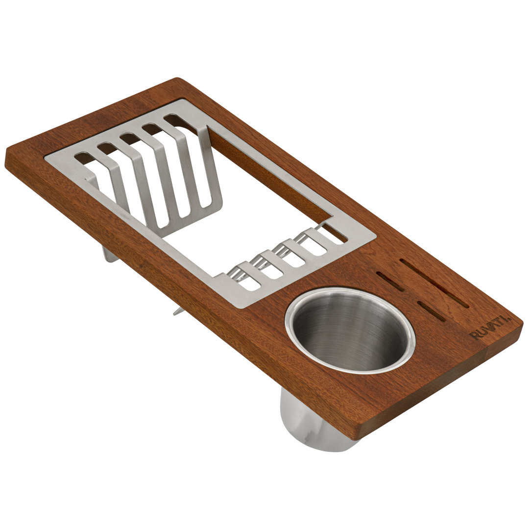 Ruvati Dish Plate and Silverware Caddy Drying Rack for Workstation Sinks Ruvati 