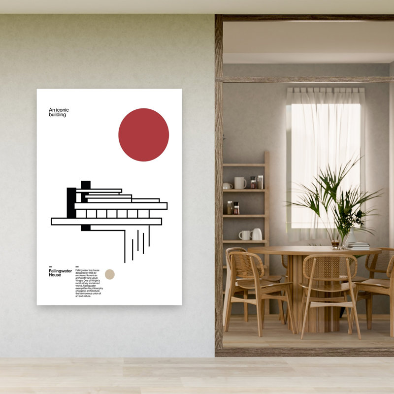 Iconic Modern Building Abstract Contemporary Geometric Architecture Wall Art Print 1 Piece Wrapped Canvas Wall Art