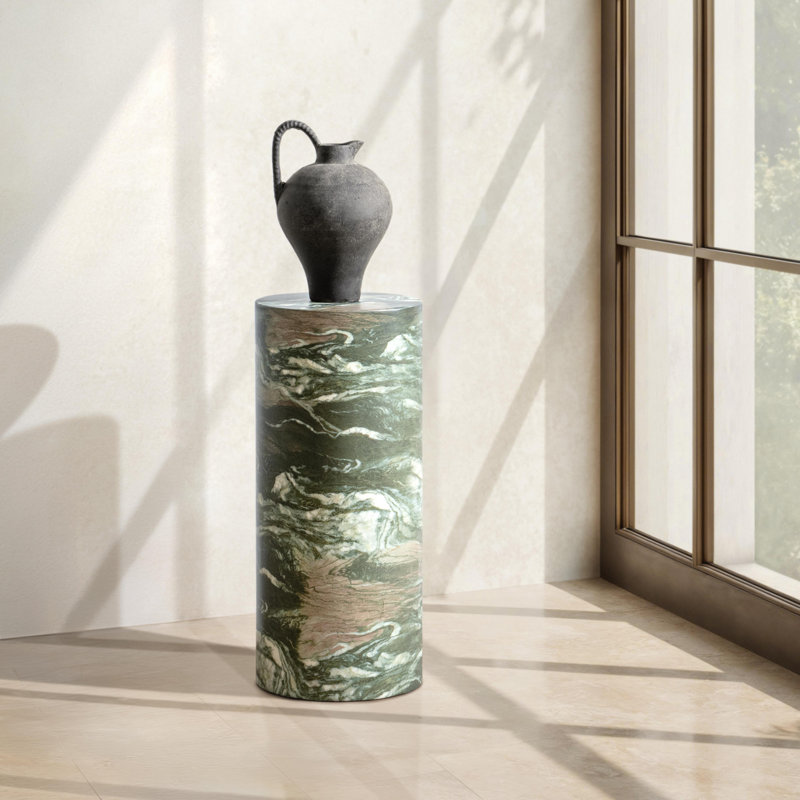 Norfolk Round Display Pedestal, 31" H x 34.5" W x 34.5" D, Green