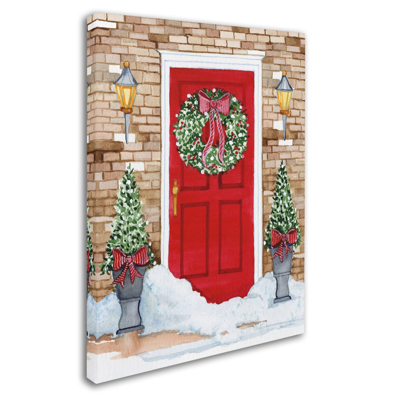 «Night Before Christmas I» par Kathleen Parr McKenna - reproduction d'art sur toile tendue, H 19 po x l 14 po x P 2 po