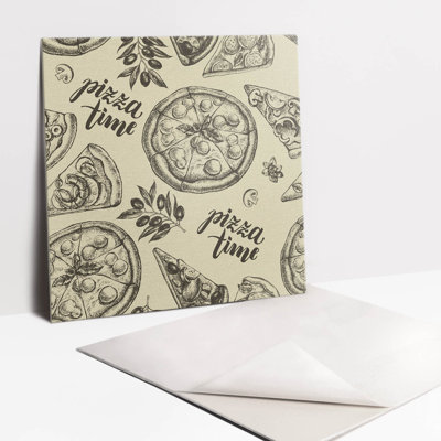Self Adhesive Vinyl Splashback Wall Tiles Sticker Peel Stick set 9 pieces 30x30 cm Pizza themes