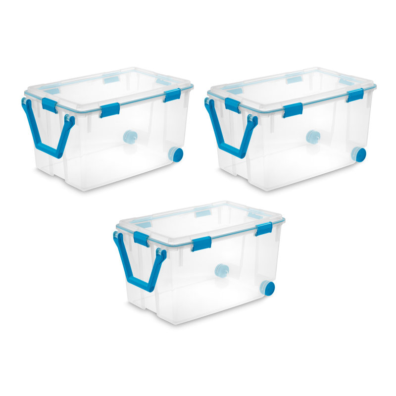 Bac de rangement en plastique transparent Sterilite avec couvercle à joint, Paquet de 3